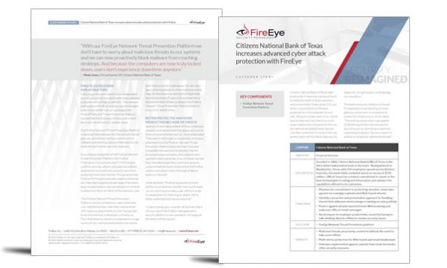 Citizens National Bank enhances advanced cyber-attack protection with FireEye